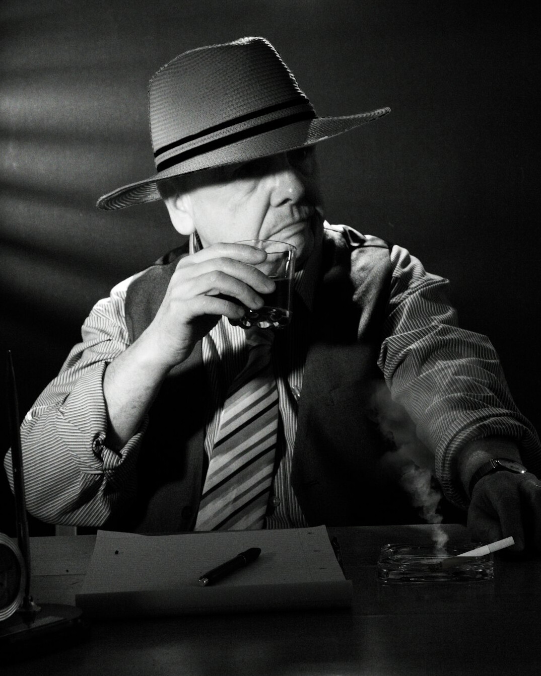 detective reviewing evidence